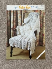 ORIGINAL PETER PAN 4ply Crochet Pattern Baby/Babies Matinee Jacket Shawl 12-20"