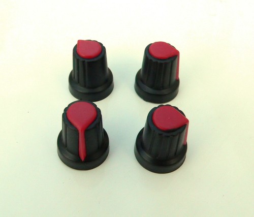 Four black red pointer knobs - black,
