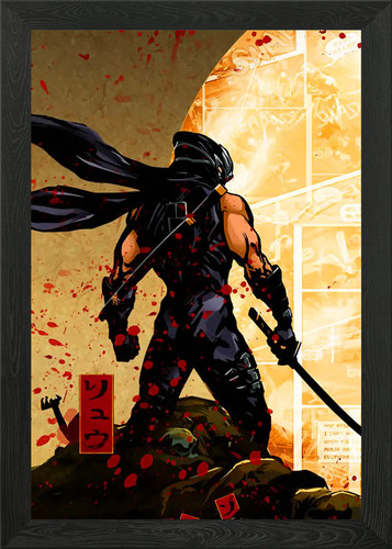 Ninja gaiden framed wall - ninja, art