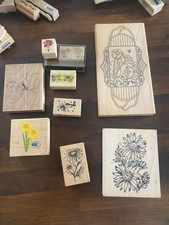 Wooden Stamping Blocks Flowers Theme For Card Making Crafts