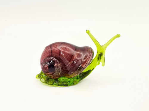 Murano glass snail purple - glass,