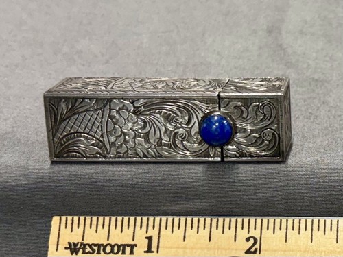 Vintage silver lipstick case - vintage,