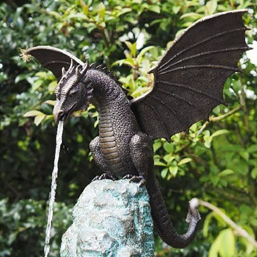Garden dragon statue fountain - statue,