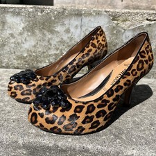 Clarks softwear shoes size 3 E drum beat leopard print jelled pony skin platform