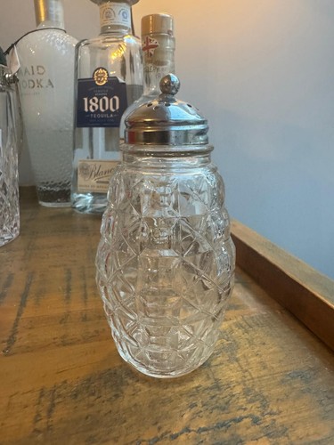 Vintage glass sugar shaker - glass,