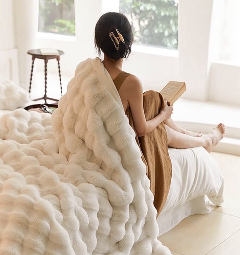 Safdie faux rabbit fur blanket - safdie,