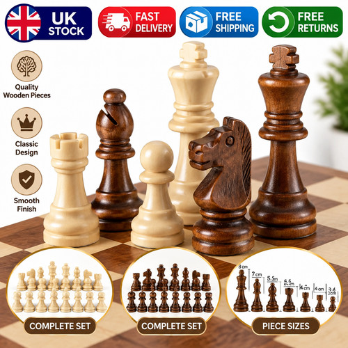 Wooden chess pieces set - chess,