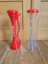Vintage 2 Coca Cola Half Yard Large Plastic Drinking Bottle Tumblers Never Used