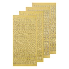 4 Sheets Alphabet Letter Sticker Gold Upper Lower a to Z Self Adhesive