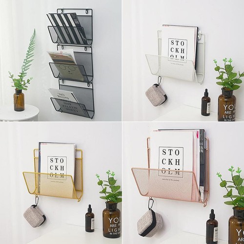 Wire iron magazine holder rack - wire,