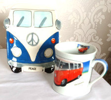CAMPER VAN "PEACE" SPOON REST/Keys/Sweet Dish with Box & CAMPER VAN MUG