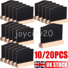 10/20Pcs Mini Chalkboard Sign Double Sided Small Blackboard with Wooden Base