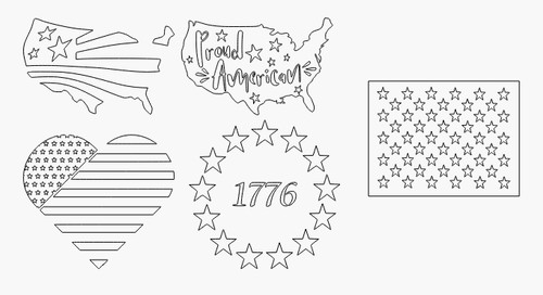 American flag stencils