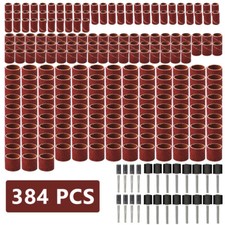 384Pcs Sanding Bands Drum Sleeve Rotary Tool Kit for Dremel Accessories Mandrels