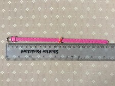 Breast cancer cerise pink PU leather wristband and enamel ribbon slider 7.5in 