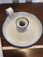 Vintage White Enamel Wee Willie Winkie Chamberstick Candle Holder