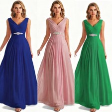 V-neck Chiffon Long Bridesmaid