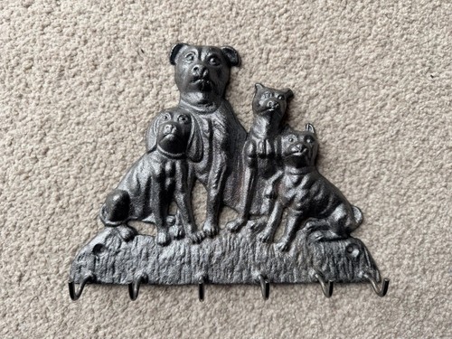 Vintage cast iron dog wall - cast,
