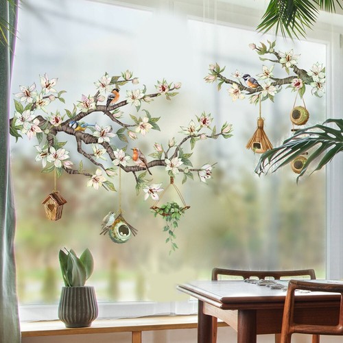 Flower branch window clings - flower,