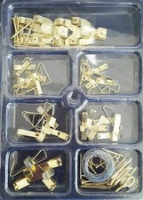 Brass Picture Hooks / Wall Pins/Wire Photo Canvas Hanging Frame Nail Art Pack