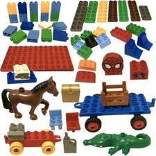 Lego Duplo Bundle Base Bricks Animals Carts Chairs Joblot Ex Cond