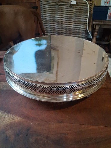 Vintage silver plate - vintage, round