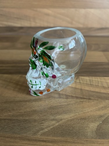 Glass skull shape hand painted - skull,