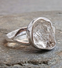 925 Silver HERKIMER DIAMOND Ring Sz U-10.5 R903~Silverwave*uk Jewellery