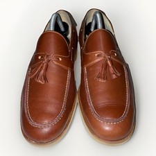 Vintage Bally Gentry Brown Calf Leather Tassel Loafer Shoes Men 10 M Classic