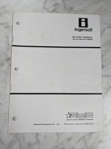Ingersoll service manual - ingersoll,