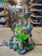 Small Leaning Tower Greek Column Fish Tank Ornament Aquarium Decor  inc plants