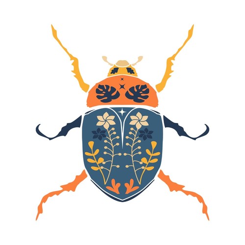 Beetle sticker boho - beetle,