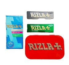 Rizla Tobacco Tin Set With Filter Tips Rizla Green Rizla Silver Rolling Papers