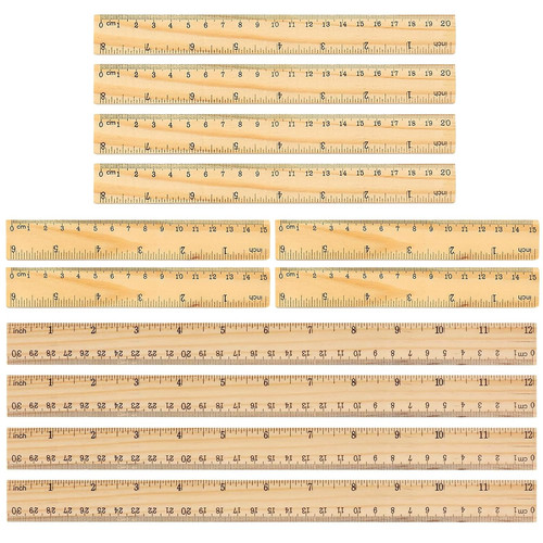 Wooden ruler 12pcs - wooden,