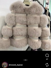 Real fox fur beige/diamonte