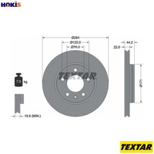 2x BRAKE DISC 92121403 FOR VW