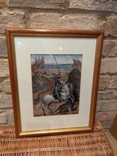 🏴󠁧󠁢󠁥󠁮󠁧󠁿 St. George and the Dragon framed print of antique painting 1492