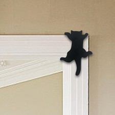 Wooden Black Cat Door Frame Sign Door Topper Decoration Creative Decor for
