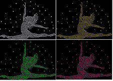 Gymnastic ballet split splash iron-on rhinestone diamante bling transfer appliqu