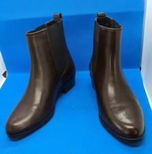 Marks & Spencer Women's Brown Leather Cuban Heel Ankle Boots Size: UK 4, EUR 37.