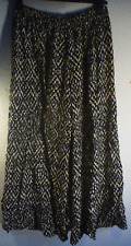 QVC Artscapes Wide Leg Trouser Black & Cream Abstract Viscose.Stretch Waist XL