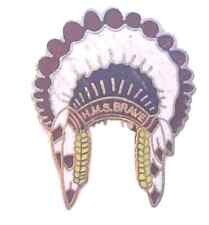 HMS Brave Indian Head Dress Quality Enamel Lapel Badge