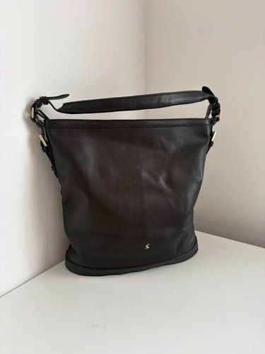Joules black leather bucket - joules,