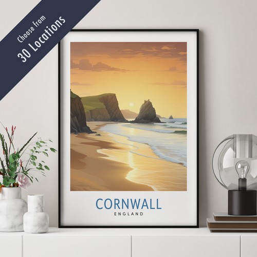 Travel poster print - print, |