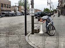 1939 Public drinking fountain in Grundy Center, Iowa 14 x 11"  Photo Print