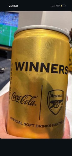 Gold arsenal coca cola can - gold,