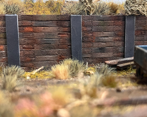 Railway sleeper retaining wall - railway,