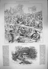 Original Old Antique Print
