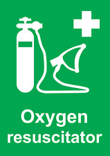 Notice Sign Medical Oxygen Resuscitator Location Rigid PVC OR Sticker Decal