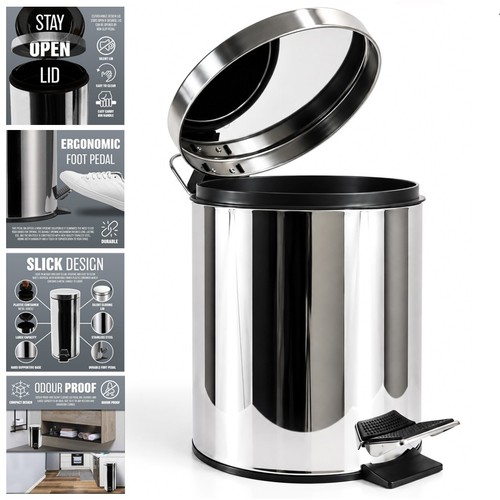 Metal chrome pedal bin - pedal,